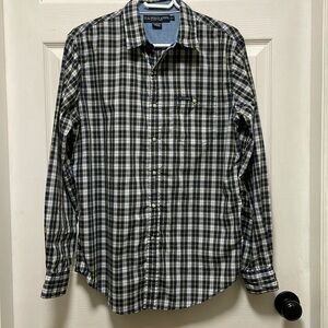 U.S. POLO ASSN. | Slim Fit | Long Sleeve| Plaid | Snap Button Down Shirt |Size M